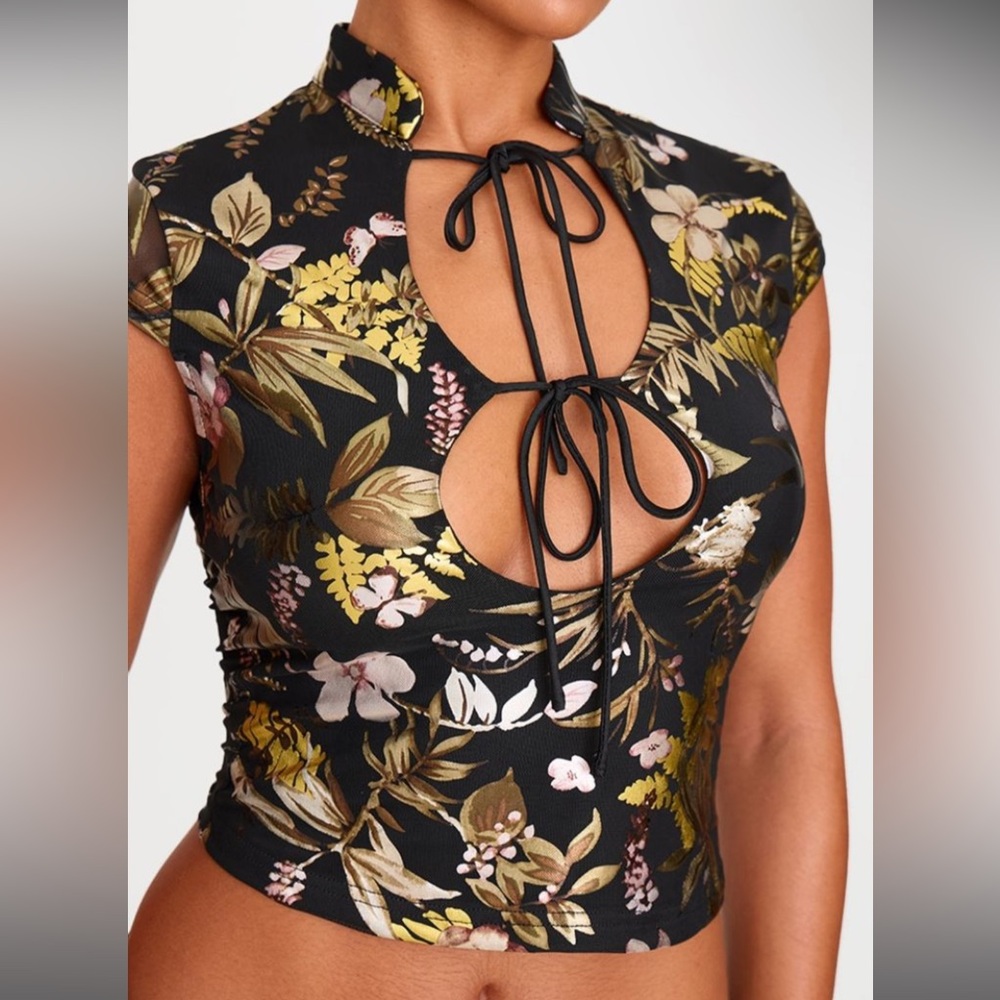 Black Floral Top